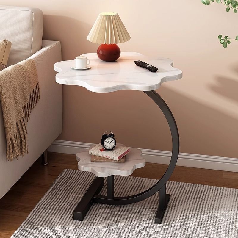 Nordic Style Light Luxury Side Table Simple Bedside Storage Rack Living ...
