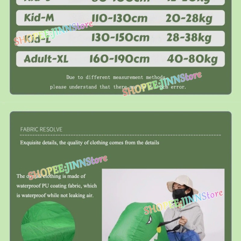 -JINN-Dinosaur Inflatable Costume Running Dinosaur Cosplay Costumes ...