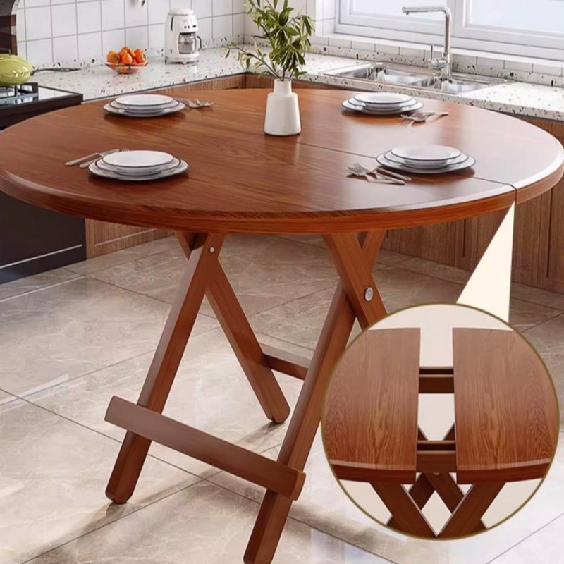 Easy-to-Assemble Solid Wood Folding Table Home Simple Small Dining ...