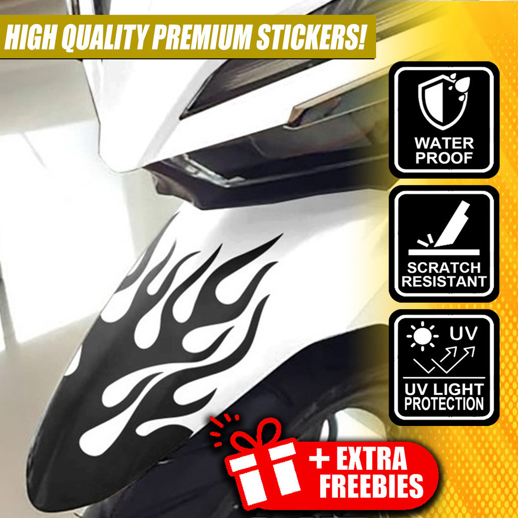 Click Fire Flames Sticker for Motor Stickers Waterproof Motorcycle ...