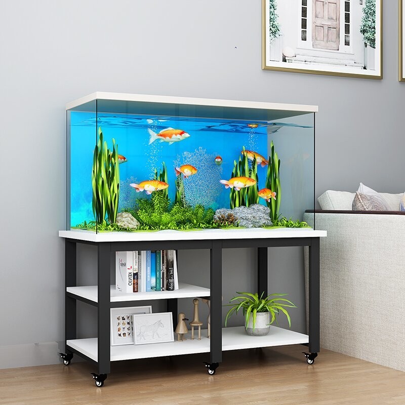 Living Room Fish Tank Cabinet Six-Leg Base Movable Fish Tank Stand ...