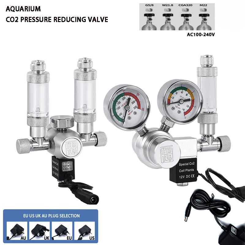Image showcasing Aquarium CO2 Regulator Solenoid Valve Bubble Meter CO2 Control System ...