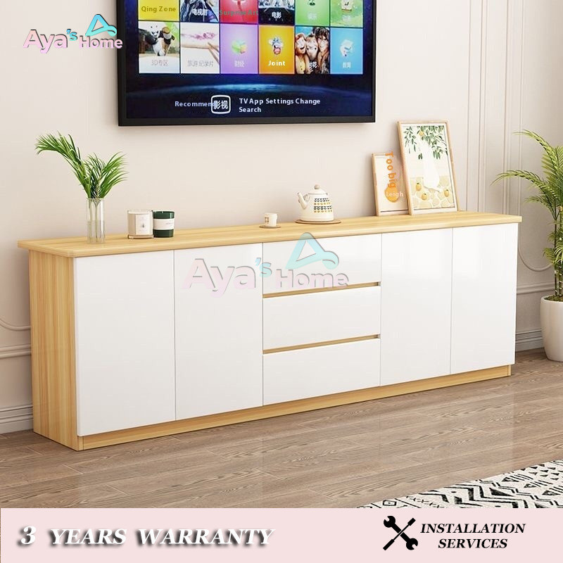 With Drawers TV Console Simple Solid Wood PanelHousehold Large Capacity ...