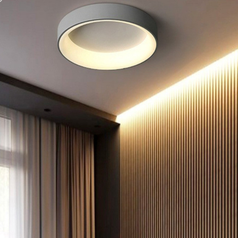 Bedroom Ceiling Light Master Bedroom Gray Modern Simple Round Recessed ...