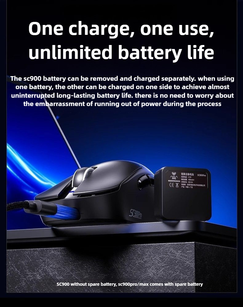 AULA SC900 Pro/Max Wireless Tri-mode Esports Mouse Dual 8K Lightweight ...