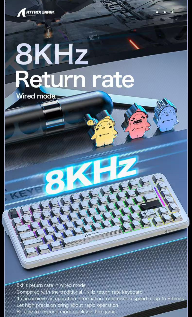 ATTACK SHARK X82 PRO Wireless 3 Mode Mechanical Keyboard Magnetic ...