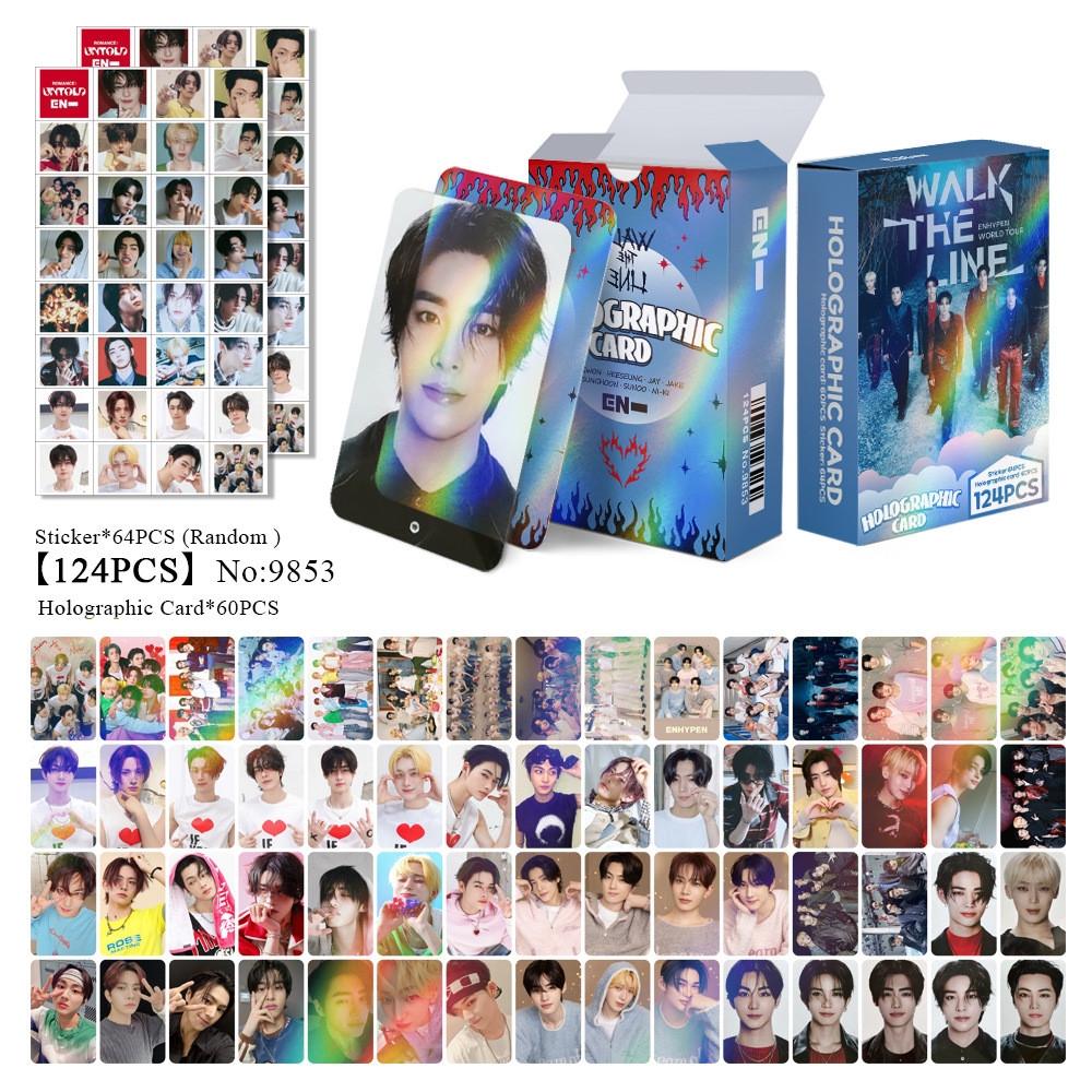 LINXX 124pcs ENHYPEN Full Set Collection Lomo Cards HD Glitter