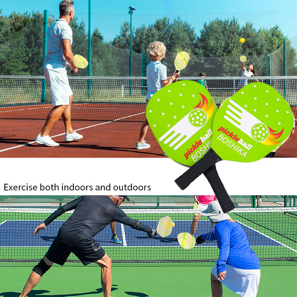2 Rackets and 4 Pickleballs Pickle-Ball Racquet with Balls Sports ...