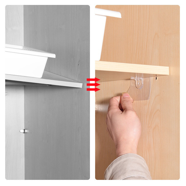 2/4/8PCS Wardrobe Divider Brackets Non-Marking Sticky Kitchen Cabinet ...
