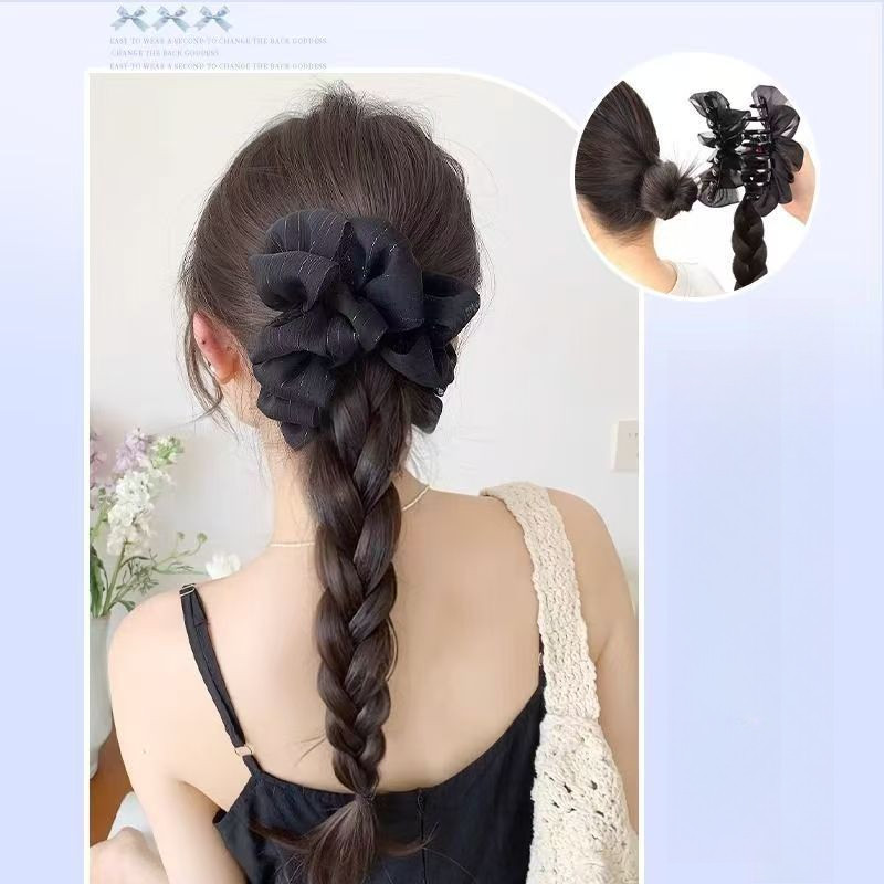 45cm ponytail braid Hair extensions wig Shark with ponytail Hand woven ...