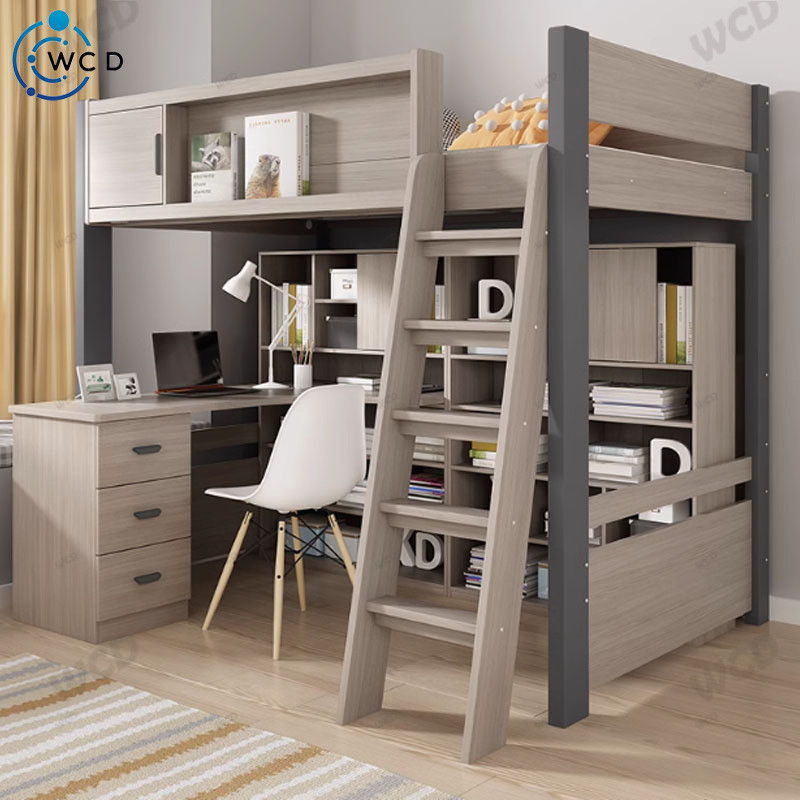 Loft Upper Desk Home Combination Bed Double-layer Bunk Beds With ...