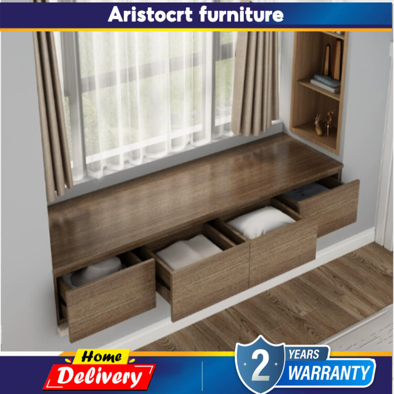 Solid Wood Simple Tatami Bedroom Drawer Bay Window Cabinet Balcony ...