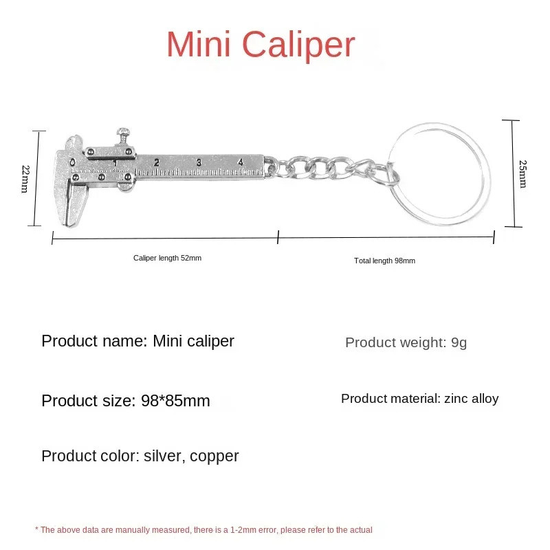 Car Key Mini Vernier Caliper Portable 0-40mm Keychain Measurement Tool ...