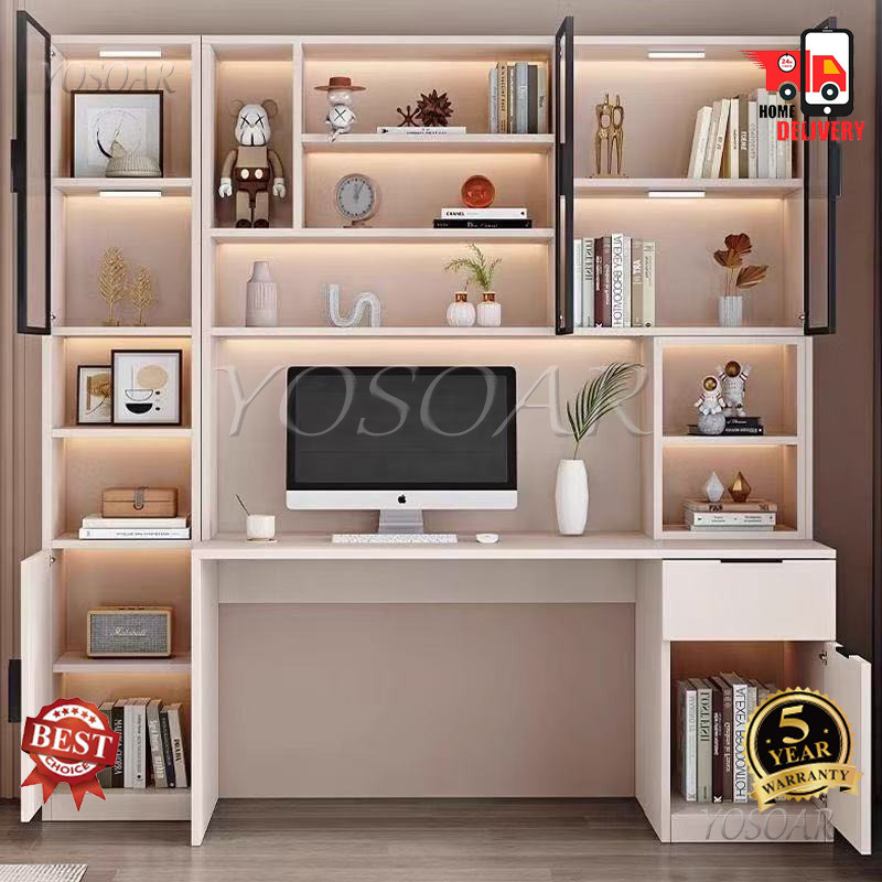 Computer Desk Bookcase Desk Integrated Study Room Living Room Bedroom ...