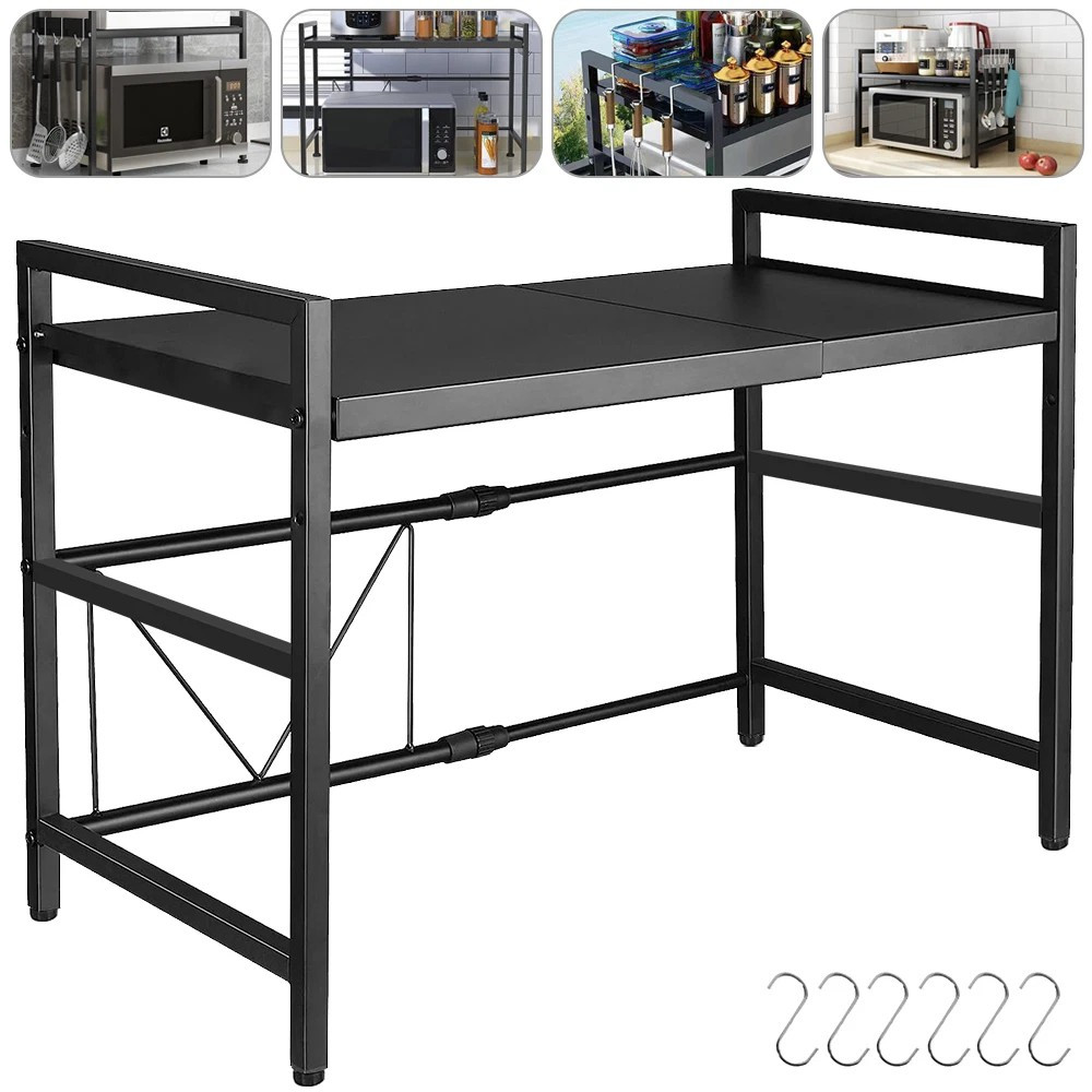 TDLV Extendable Microwave Oven Rack Adjustable Heavy Duty Kitchen Stand ...