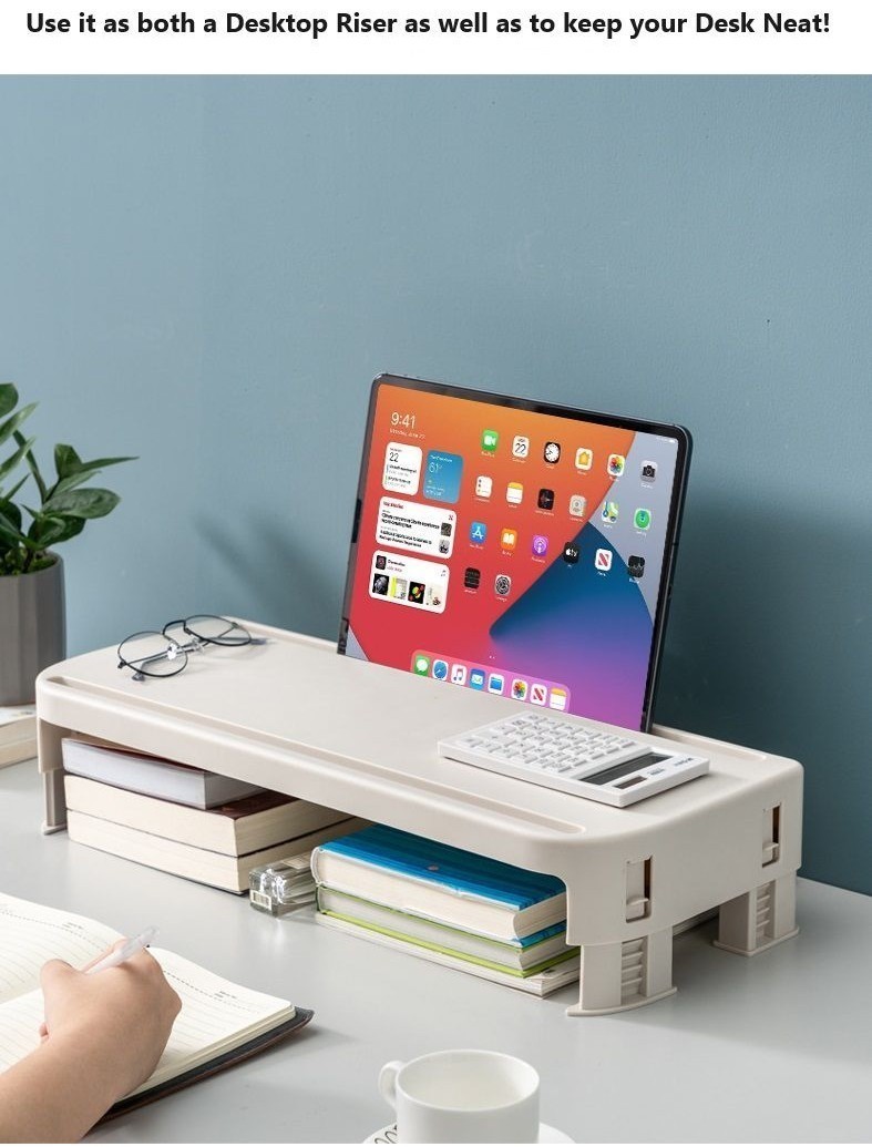 Smart Ergo Height Adjustable Monitor Stand | Desktop Riser | Monitor ...