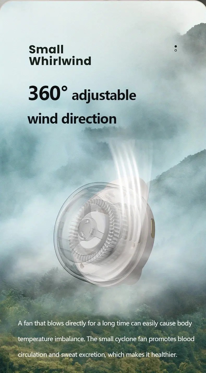 Portable silent mini bladeless electric fan, adjustable 3-speed ...