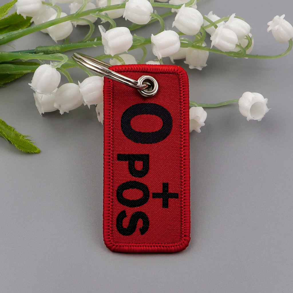 Blood Type Embroidery Key Fobs First Aid Medical Key Tags Keychain For ...