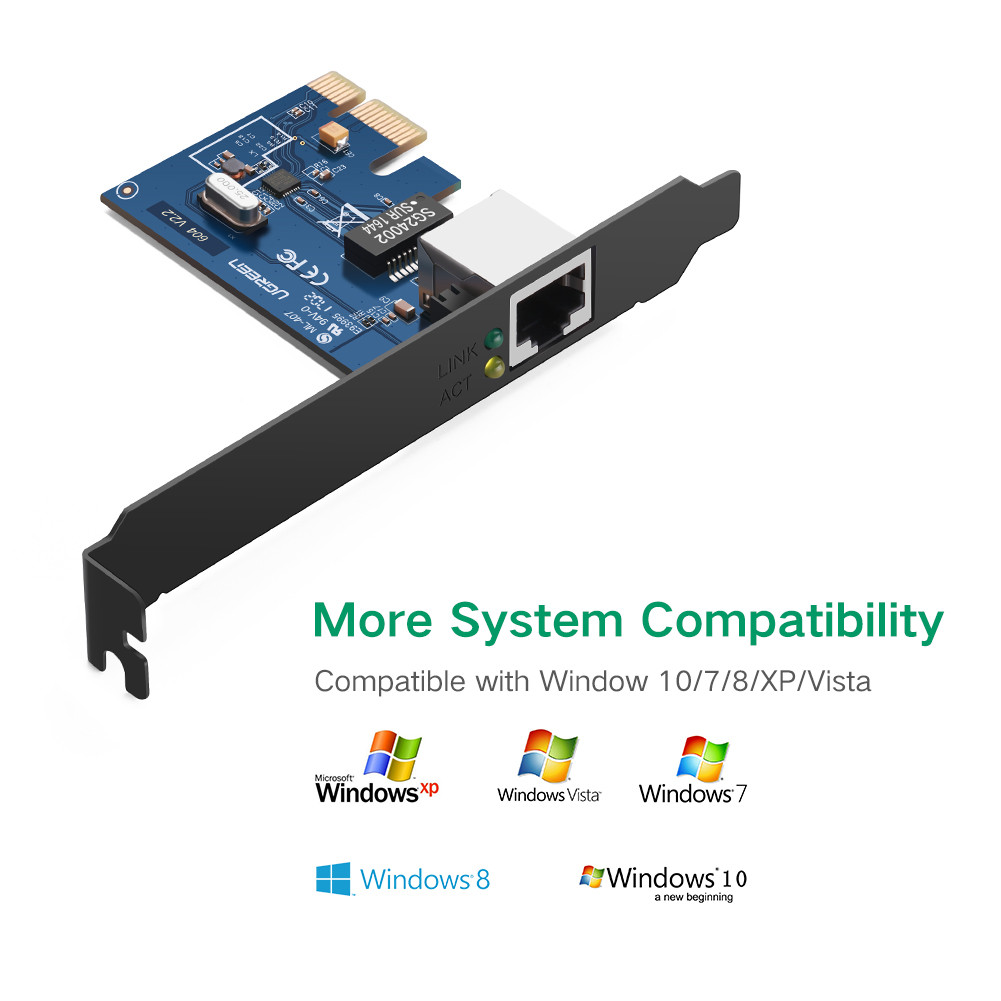 UGREEN Gigabit Ethernet Pci Express Pcie Network Controller Card 10/100 ...