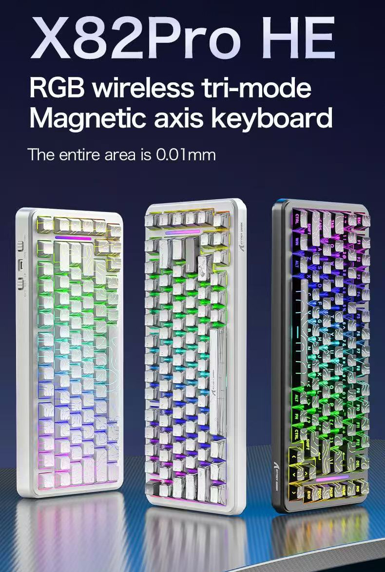 ATTACK SHARK X82 PRO Wireless 3 Mode Mechanical Keyboard Magnetic ...