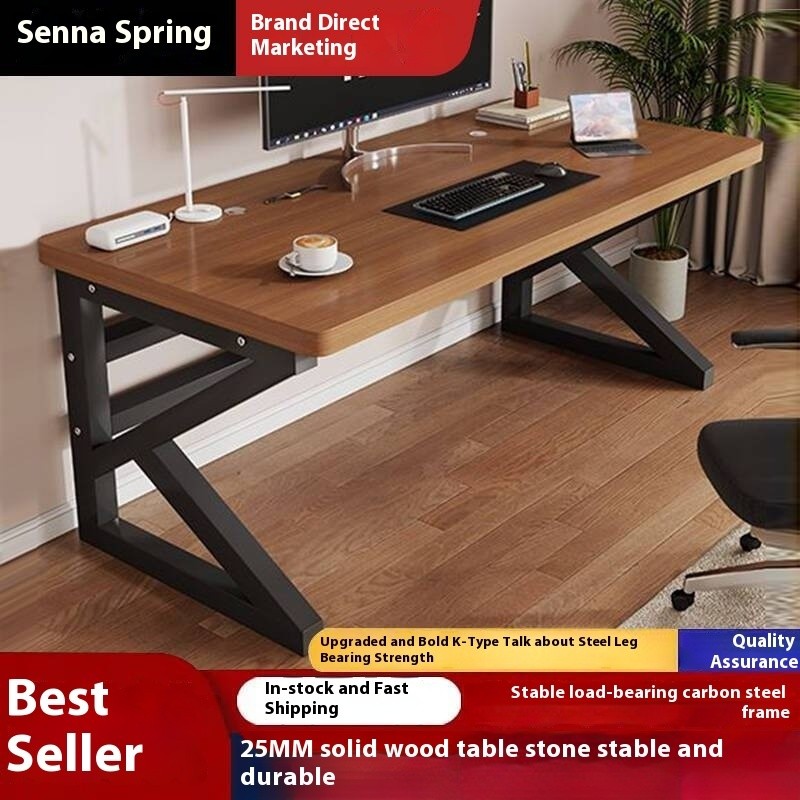 Solid Wood Computer Desk Desktop Office Desk Long Table Simple Desk ...