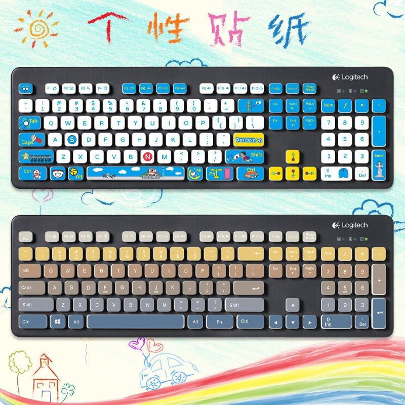 Logitech K310 Keyboard Sticker Desktop Computer Key Film Cartoon Girl ...