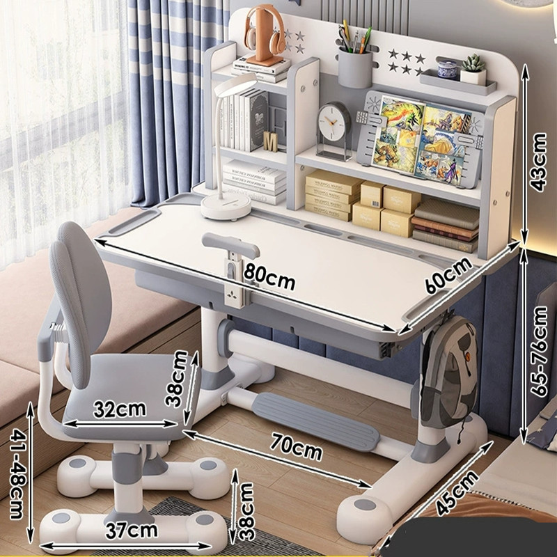 Study Table Ergonomic Kids Height Adjustable Table Student Study Desk ...
