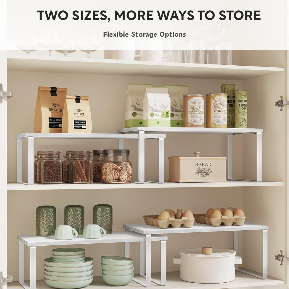 Kitchen Storage Rack Stackable Wooden Kitchen Shelf Spices Rack Cabinet ...