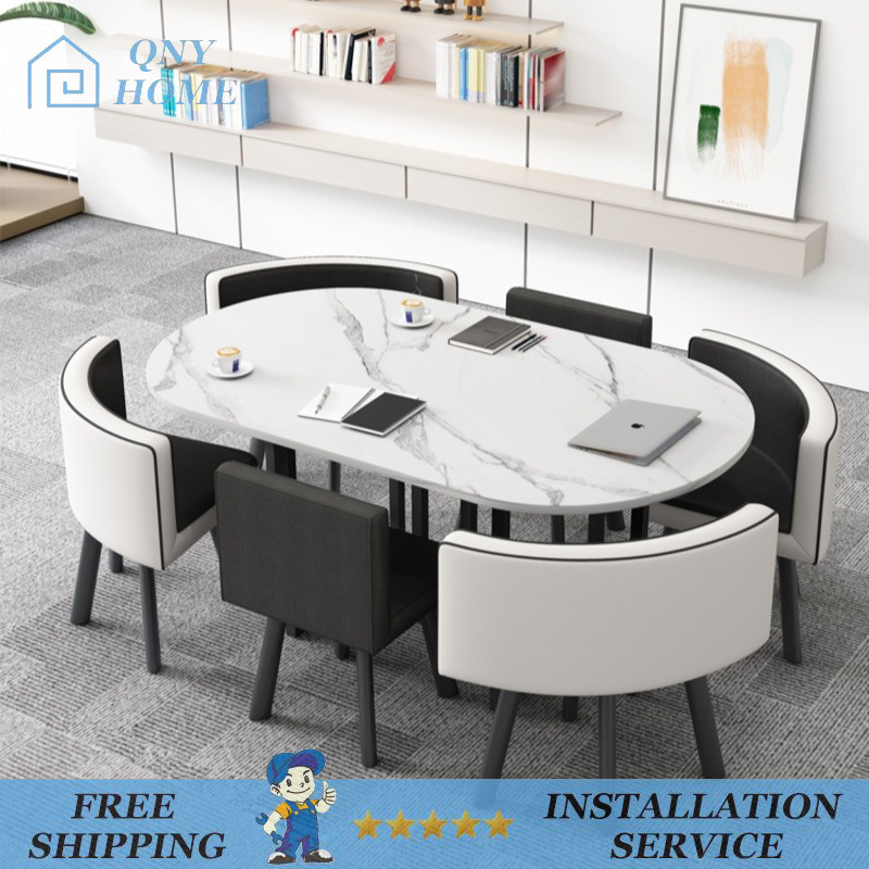 🔥Long Table🔥 Simple Table And Chair Combination - Small Conference ...