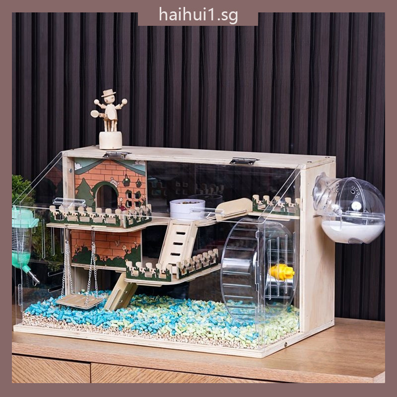 View of Hamster Cage Golden Bear Hamster Cage Acrylic Luxury Villa Hamster Cage ...