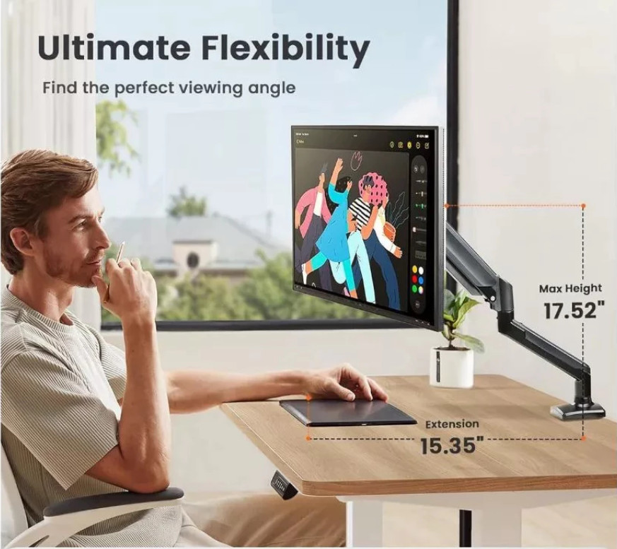Monitor Arm dual Universal Monitor Arm Adjustable Height Angle Monitor ...