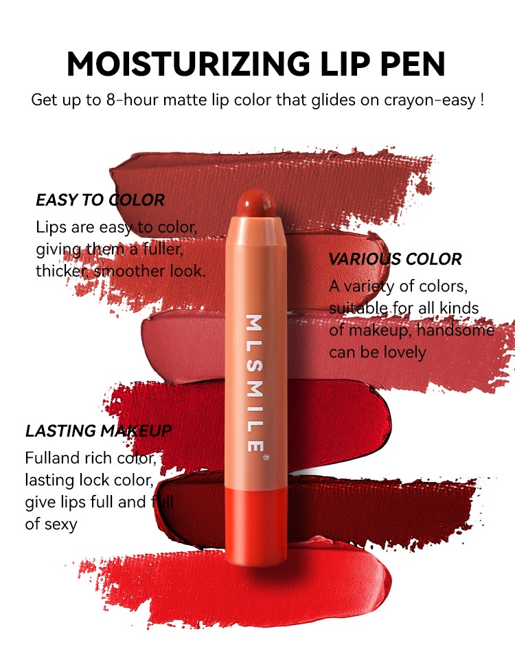 Rotate Lipstick Pen Waterproof Long Lasting Lipstick Sexy Nude Lip Make ...
