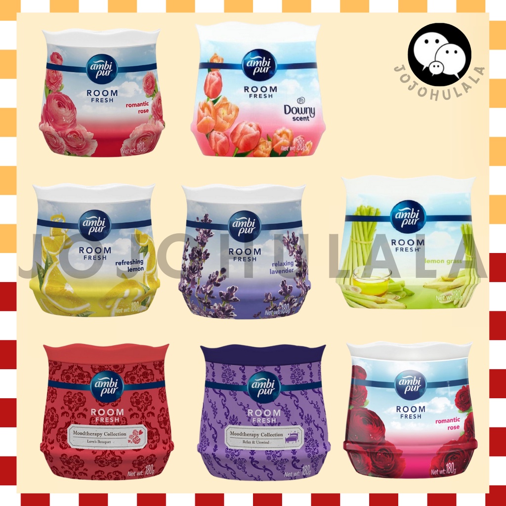 Ambi Pur Room Fresh Air Refreshing Gel Mood therapy Lemon Downy Relaxing  Unwind Love Bouquet Lavender Love Bouquet 180g