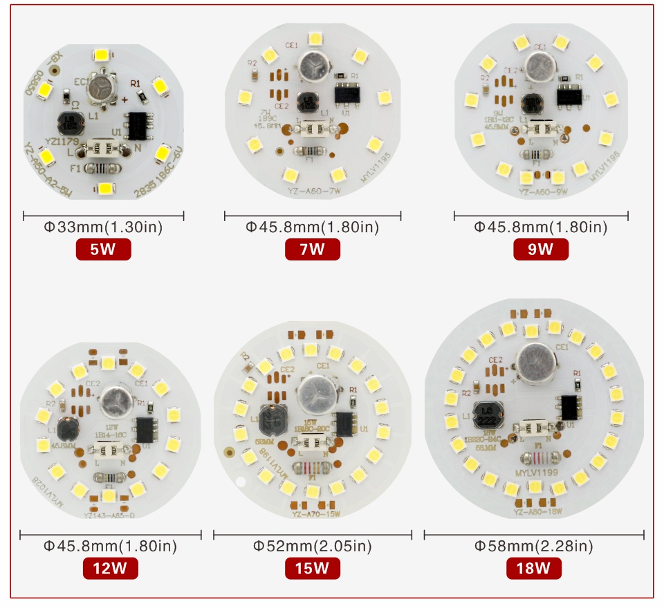 Got Liang LED Chip for Light Bulb 5W 7W 9W 12W 15W 18W 2835SMD DOB ...