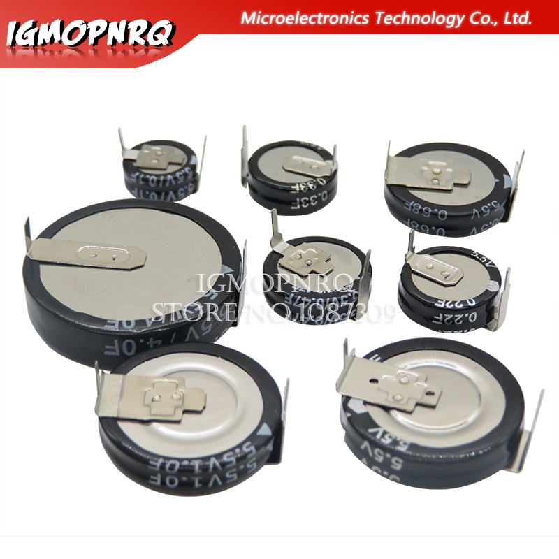 5.5V Super capacitor 0.1F 0.22F 0.33F 0.47F 1F 1.5F 4.0F H-type Button ...
