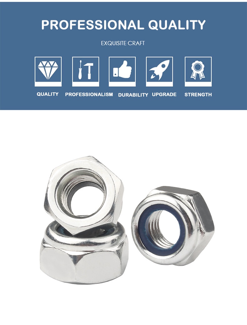 304 Stainless Steel Self-Locking Hex Locking Screw Anti-Loosening Nut ...