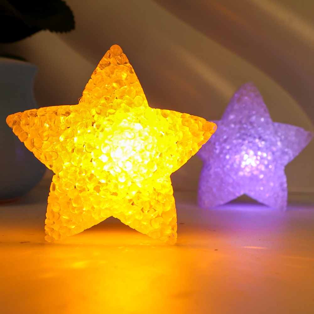 Battery Powered Hold Colorful Small Star Lights / Glowing Five-pointed ...