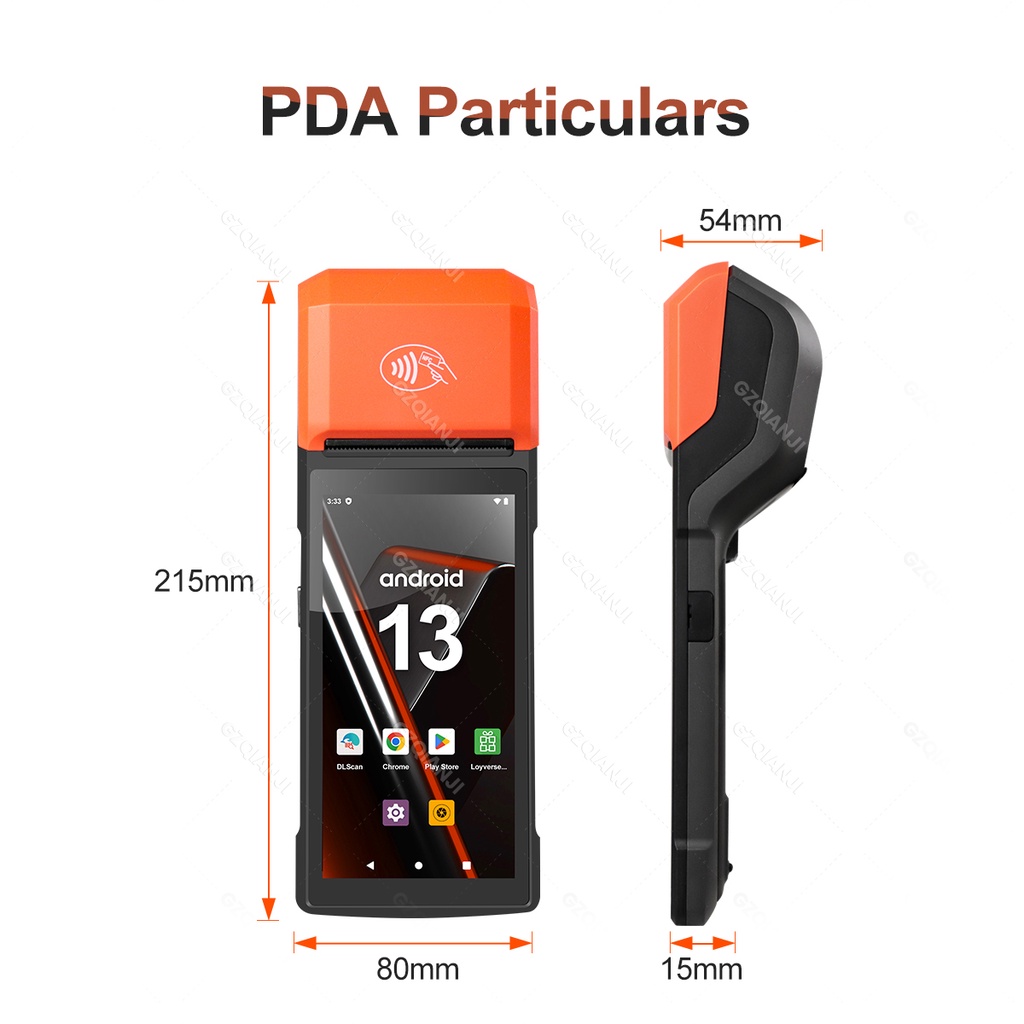 Android 14 PDA POS 3GB+32GB 58mm Thermal Printer 2D Scanner Support ...