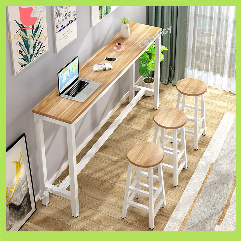 Bar Table Simple Wall Facing Narrow Table High Leggedbar Table and ...