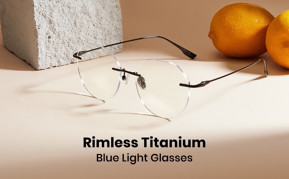 CYXUS Ultra-Light Simple Pure Titanium Computer Frameless Glasses ...