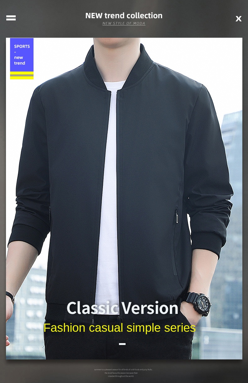 [Ready Stock] Jacket Men Korean Slim Fit Bomber Jacket Windproof and ...