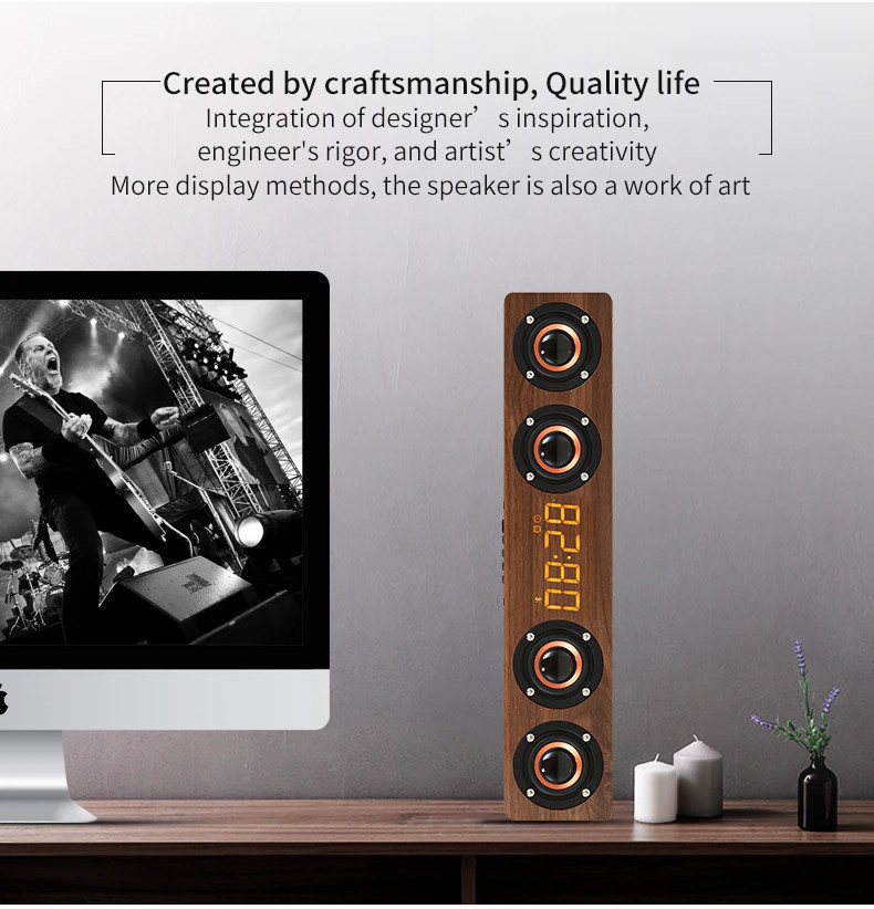 Wooden Soundbar BT Sound Box Music Acoustic System W8C Stereo Music ...