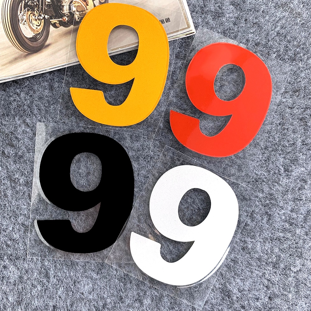 Reflective Number Stickers Motorcycle Motor Bike Scooter Stickers ...