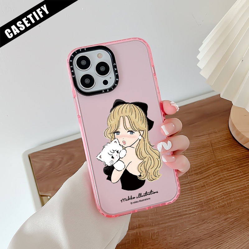 Casetify Ins Mikko Cat Girl Casing For IPhone 11 14 15 Pro