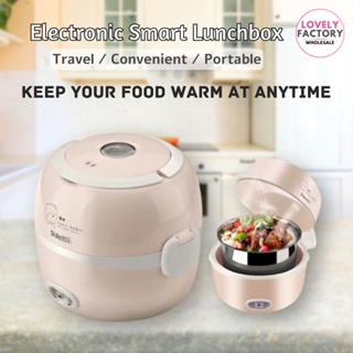 Electric Lunch Box Portable Food Warmer Mini Rice Cooker Food Heater(Double  Layer) 