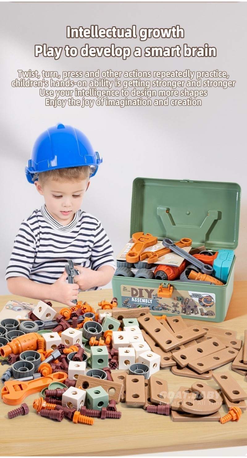 Kids Tool Toys Set with Box DIY Assembly Pretend Play Educational Toy ...
