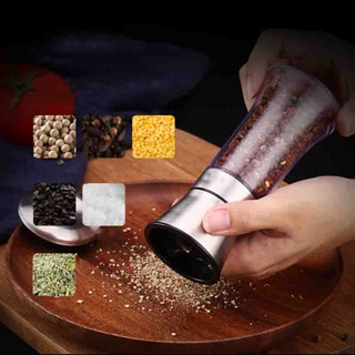 Premium Salt and Pepper Grinder, Wood Salt and Pepper Shakers with Ceramic  Core, Refillable Manual Mill - 2pcs white