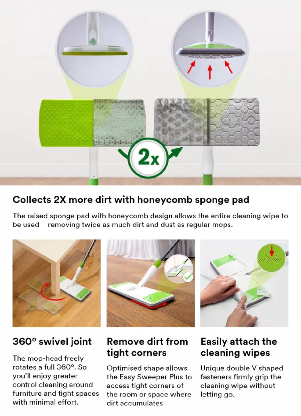 3M™ Scotch-Brite™ Easy Sweeper Plus Paper Wiper Mop, Refill available ...