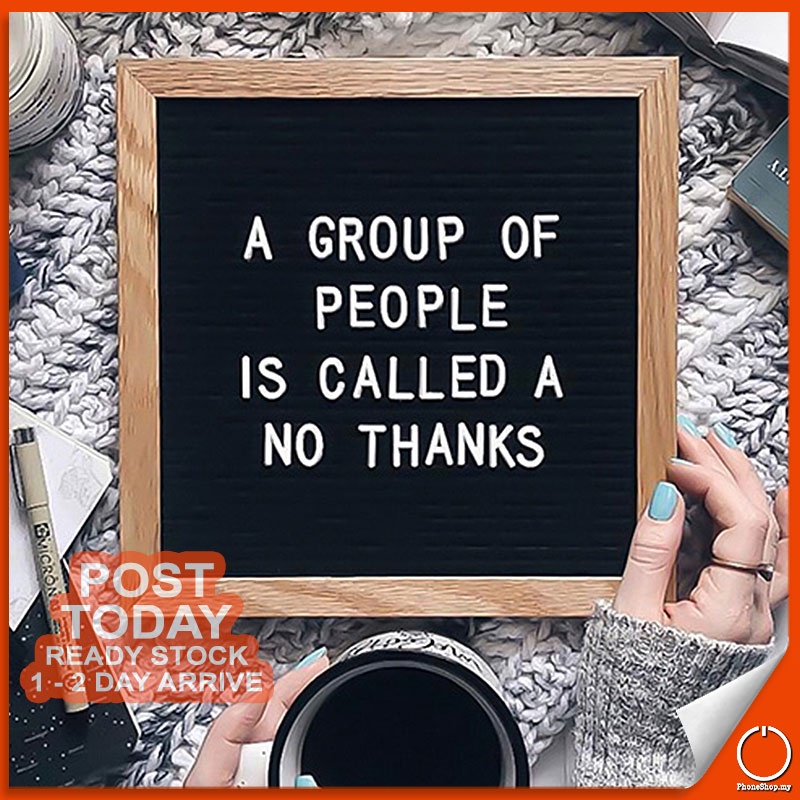 REPLACEABLE Changeable Felt Message Board Wooden Frame Letterboard ...