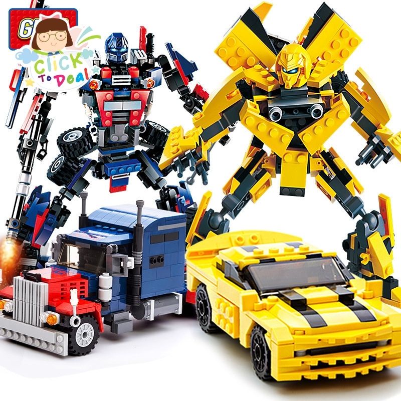 CTD GUDI Transformer Bumblebee Optimus Prime Car 2 in 1 LEGO Compatible 8711 8713 Shopee Singapore